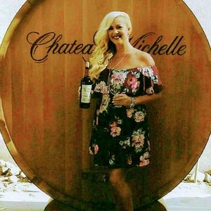Off shoulder floral dress, Zeagoo burgundy